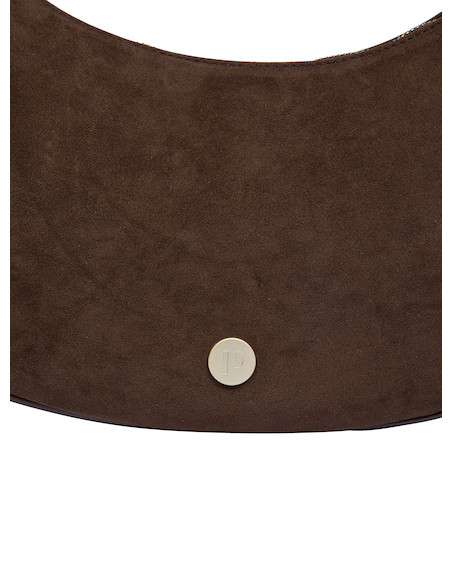Carcaj de mujer en color moro, estilo casual, material PU, con hebilla metálica y correa ajustable.