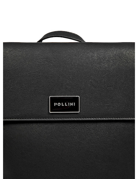 Mochila negra de PU para mujer, diseño casual y elegante, ideal para uso diario y actividades laborales.