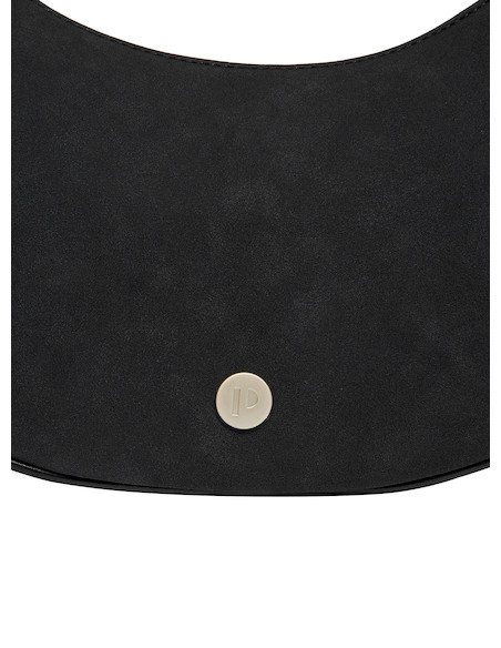 Carcaj negro de mujer estilo casual, acabado suave, ideal para trabajo o universidad, con correa ajustable.