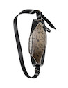 Cartera negra de PU con dos bolsillos, ideal para organización.