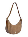 Cartera casual en color camel, funcional con dos bolsillos, uno con cierre.
