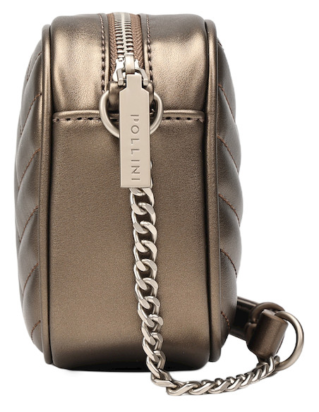 Bolso Pollini de PU con correa ajustable, perfecto para actividades laborales o académicas.