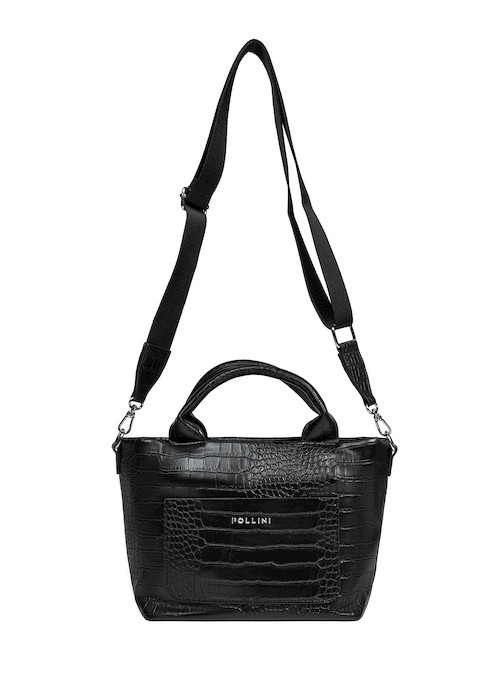 Carcaj negro de mujer en PU con textura, ideal para ocasiones casuales y uso diario.
