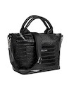 Cartera casual negra de mujer con cierre metálico, ideal para llevar lo esencial.