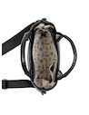 Cartera negra de mujer con diseño elegante en PU, perfecta para trabajo y escuela.