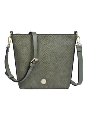 Bandolera verde texturizada para mujer, estilo casual, ideal para salidas diarias.