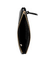 Billetera negra de mujer Pollini con acabado semibrillante y diseño minimalista.