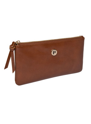 Billetera Pollini camel para mujer, perfecta para organizar hasta 6 tarjetas