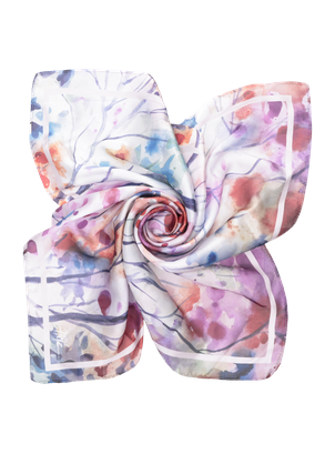 Pañuelo versátil rosado para mujer, estilo casual, perfecto para anudar en el cabello o bolso, diseño alegre.