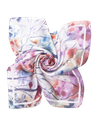 Pañuelo versátil rosado para mujer, estilo casual, perfecto para anudar en el cabello o bolso, diseño alegre.